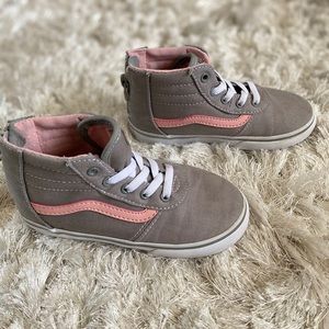 Girls High-Top Gray/Pink Vans - sz 10